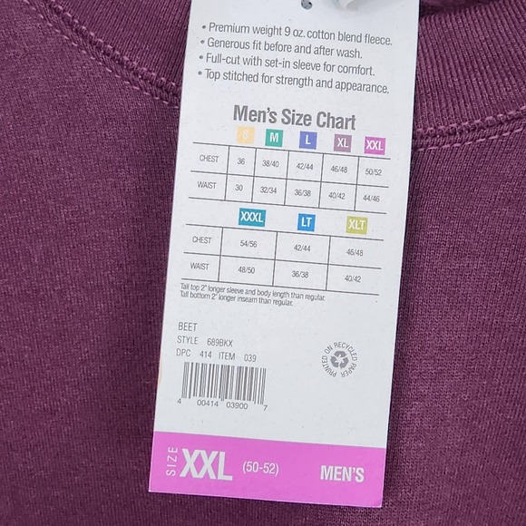 NWT VTG Deadstock PRO-SPIRIT Select Sweats USA Crewneck Sweatshirt Maroon SZ XXL - Picture 4 of 8